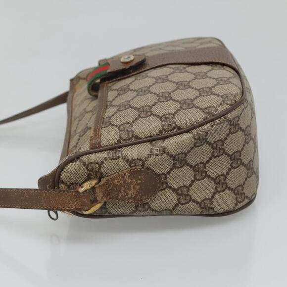 GUCCI GG Supreme Web Sherry Line Bag Pvc Beige Gold 89 02 032 - Picture 5 of 16